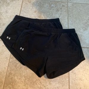 2 pair under armour running shorts